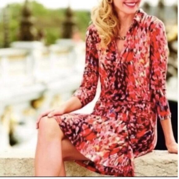 Cabi Abstract Watercolor Jersey Shift Dress, Style 374 - Picture 2 of 7